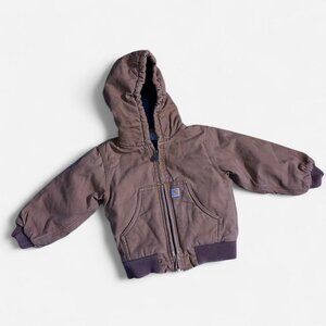 Carhartt brown jacket with hood and pockets